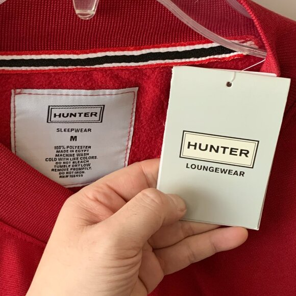 HUNTER Fleece Lined Sweatshirt & Sweat Cargo Pants SET in Red Sz MEDIUM - Picture 4 of 9